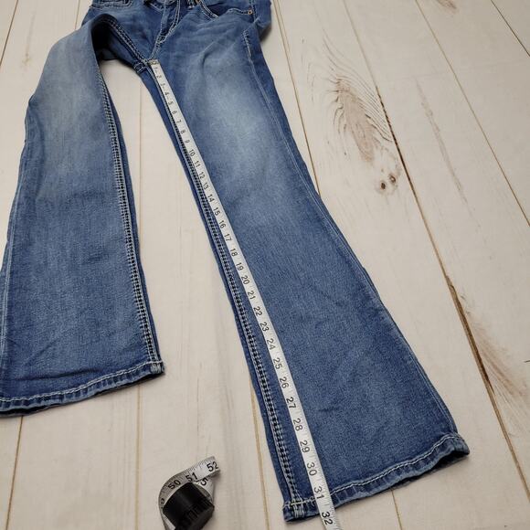 Rock & Roll denim bootcut mid rise cowgirl rodeo jeans leather - Picture 4 of 9